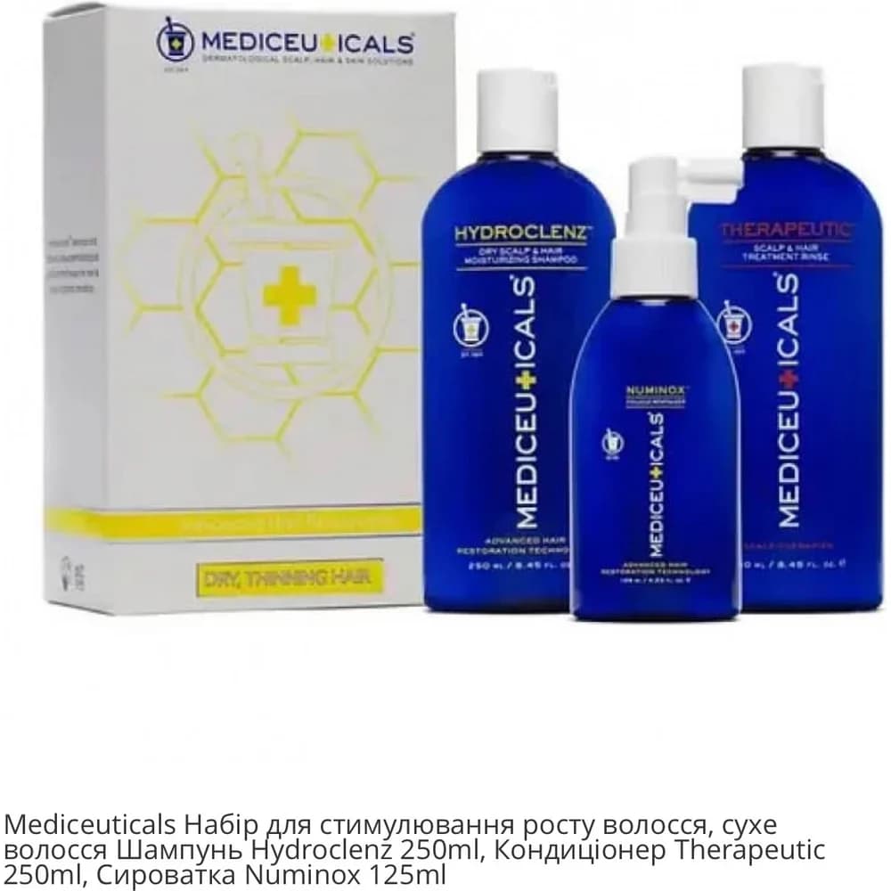 Hair Growth Kit, dry hair (Hydroclenz Shampoo, Therapeutic Conditioner, Numinox Serum)