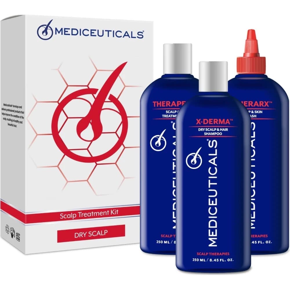 Dry Scalp Kit (X-Derma Shampoo, Therapeutic Conditioner, TheraRX Treatment)